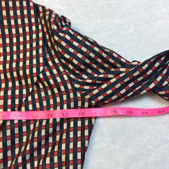 Claudette Italy Maxi Wrap Dress IT44 US8 UK12 Womans Red Blue Plaid Feminine Vtg - Picture 13 of 16